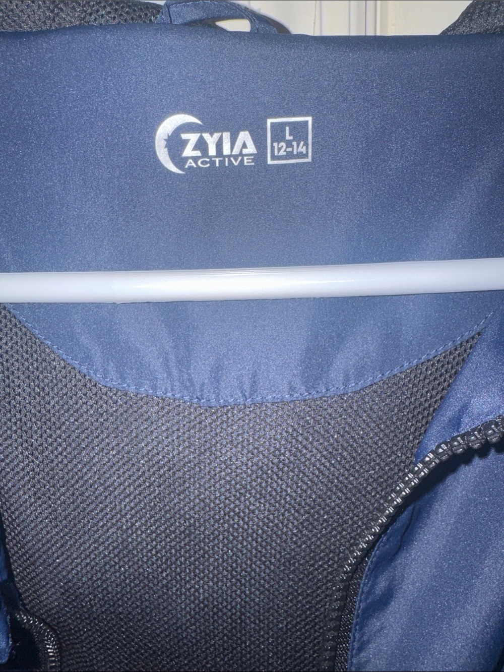 Kids Navy and Black Zyia Windbreaker Jacket with Reflective Trim - Picture 3 of 4